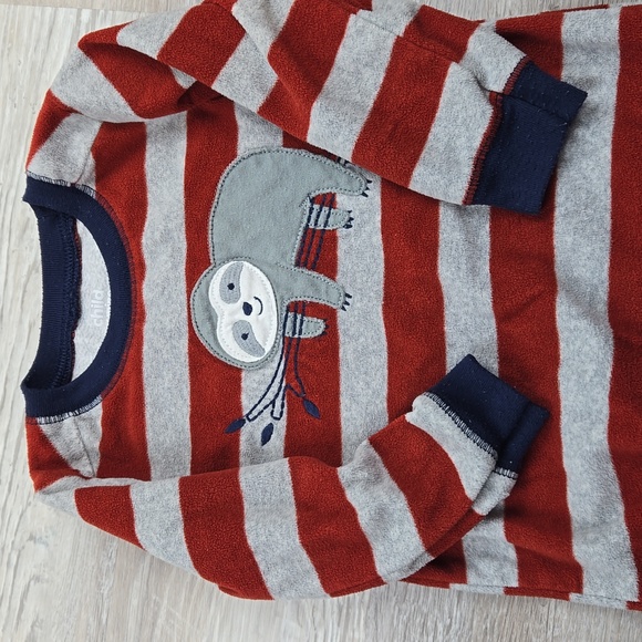 Child of Mine boys 24m fleece sloth one-piece outfit striped warm soft winter 24 - Picture 4 of 5